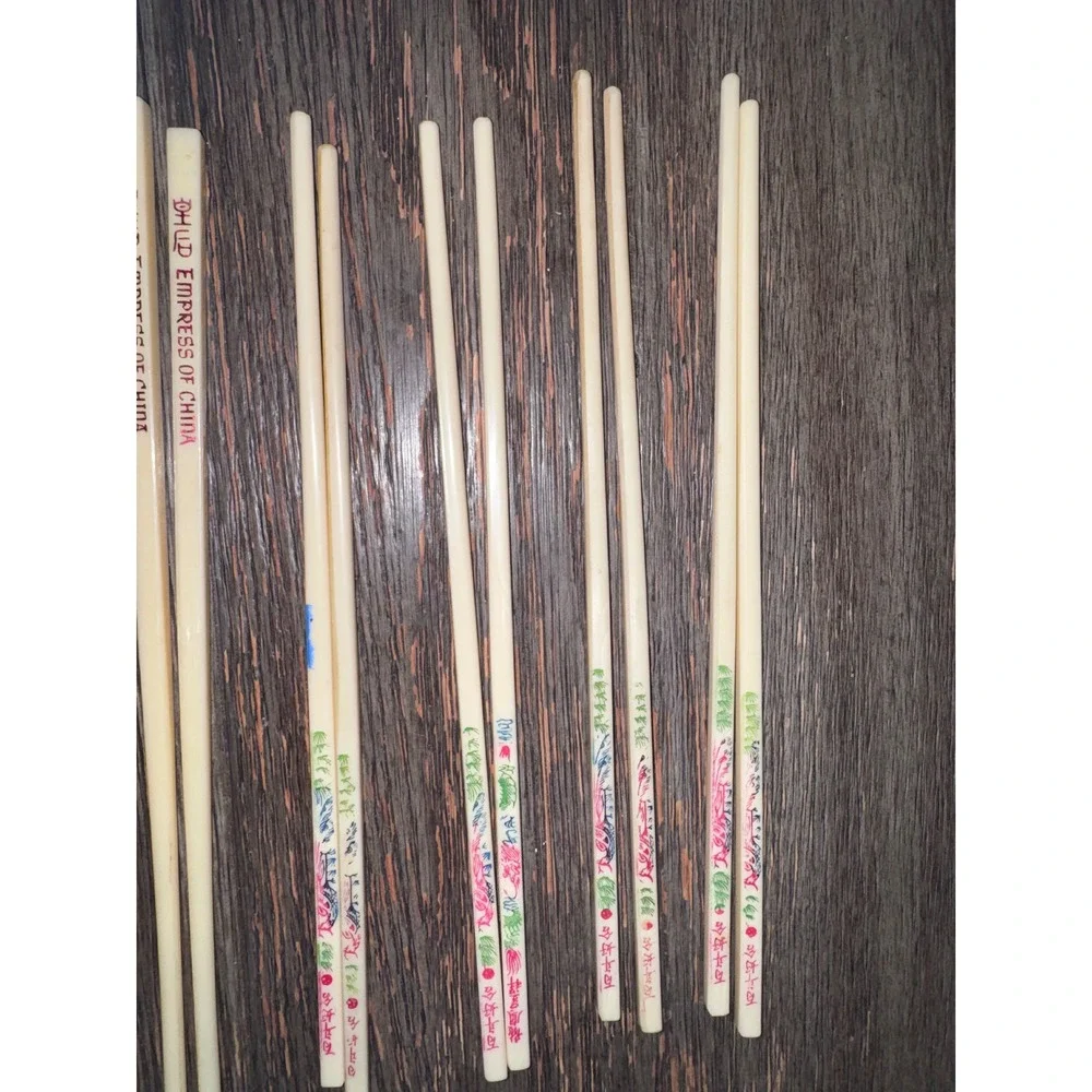 Vintage Chopstick Lot Empress of China House of Hong Souvenir Plastic 11pc Set